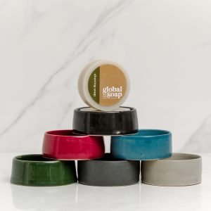 Global Soap Shaving bar and pottery dish